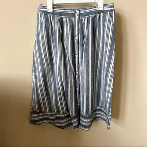 Peyton + Parker woven stripe button front skirt 5458